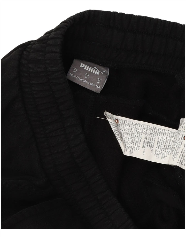 PUMA Mens Graphic Tracksuit Trousers Joggers Medium  Black Cotton