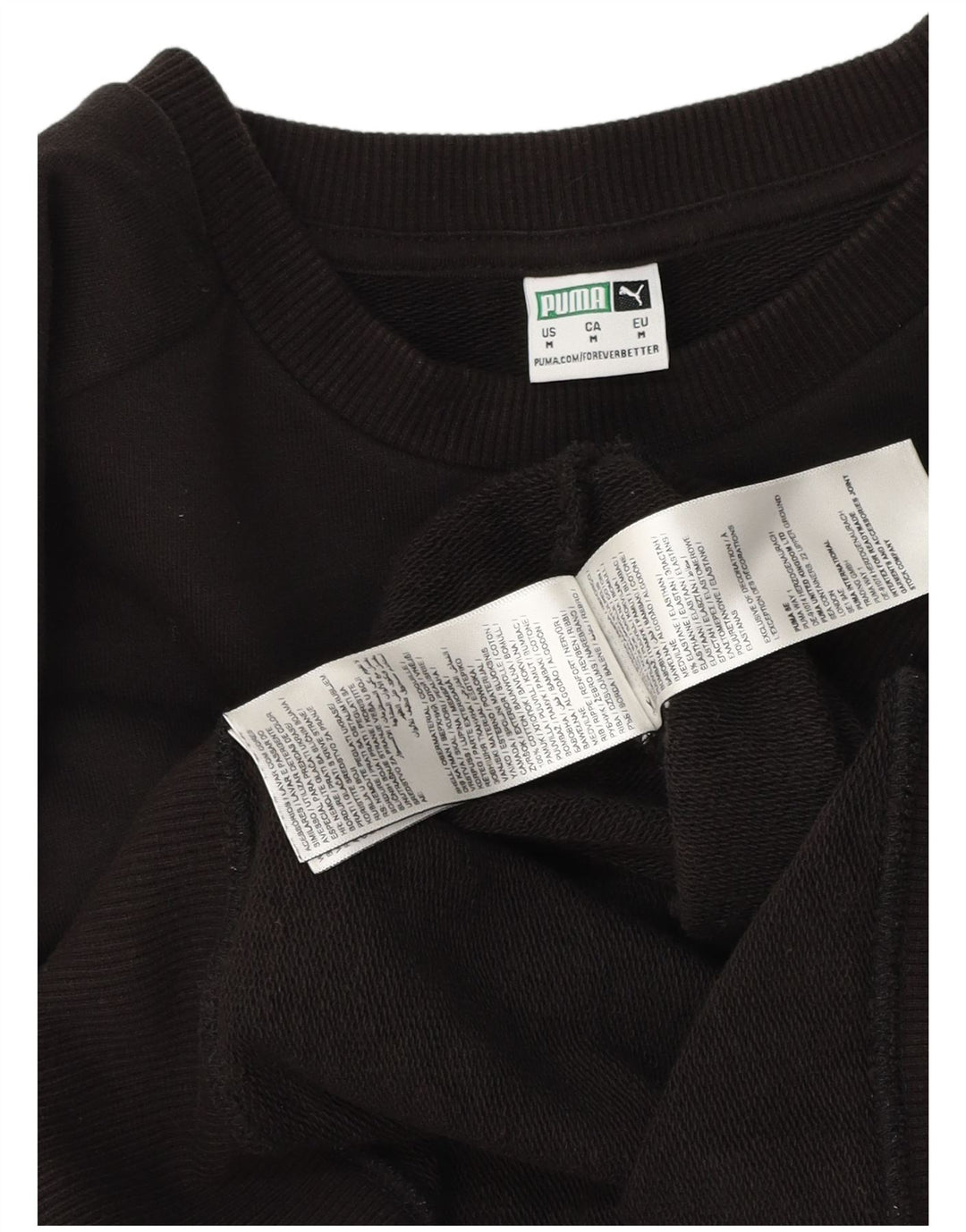 Damska bluza Puma Graphic Crop Jumper UK 14 Średnia czarna bawełna