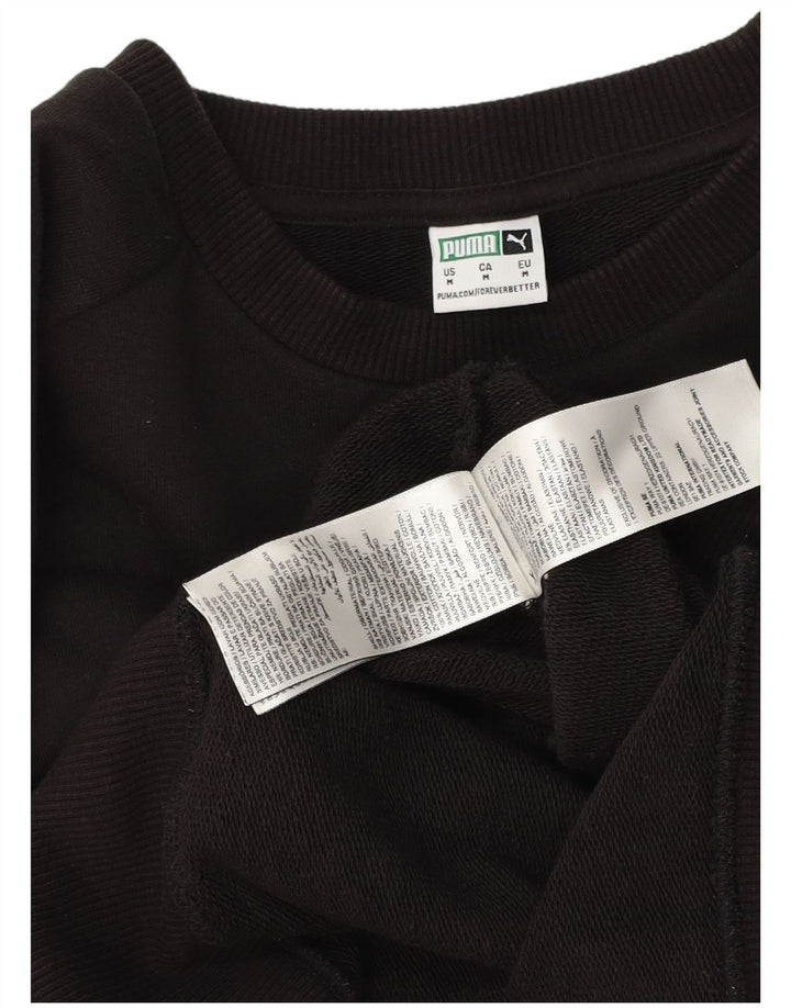 Damska bluza Puma Graphic Crop Jumper UK 14 Średnia czarna bawełna