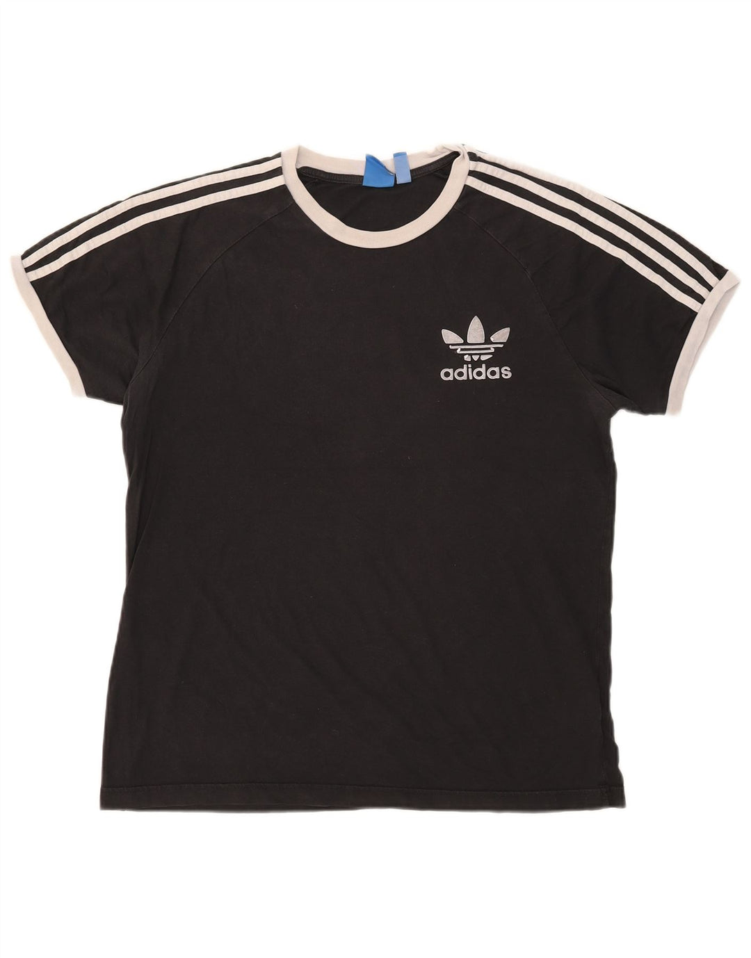 Adidas Męska koszulka Top, duża, czarna, bawełniana z blokami kolorów