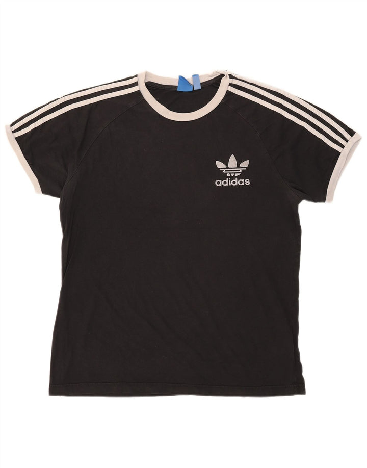Adidas Męska koszulka Top, duża, czarna, bawełniana z blokami kolorów