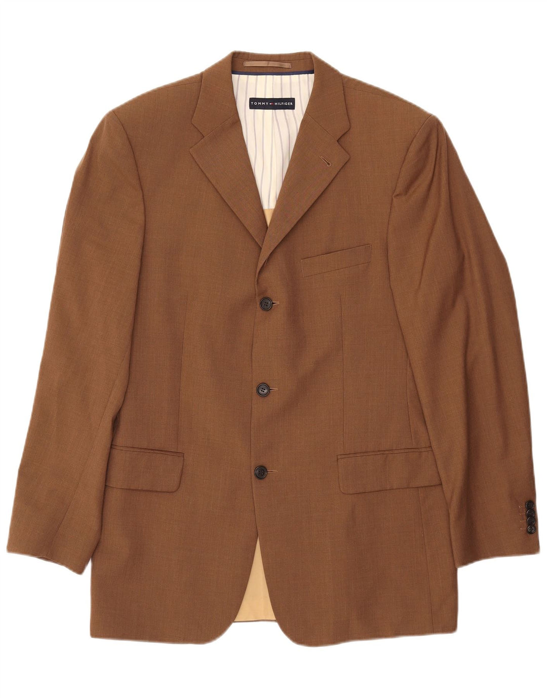 Męska marynarka zapinana na 3 guziki TOMMY HILFIGER UK 38 Średniobrązowa wełna