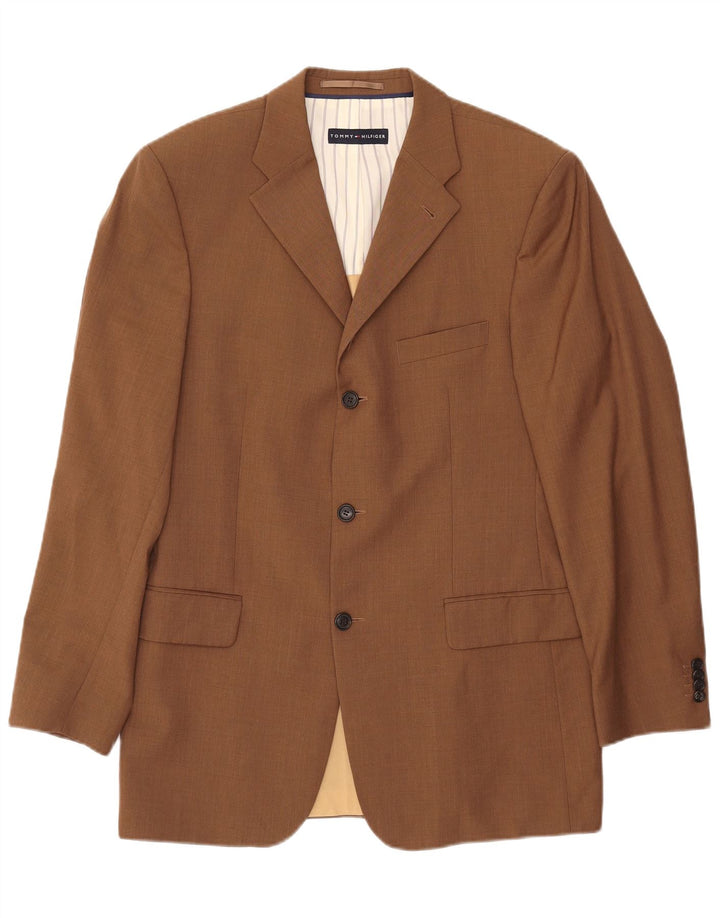 Męska marynarka zapinana na 3 guziki TOMMY HILFIGER UK 38 Średniobrązowa wełna