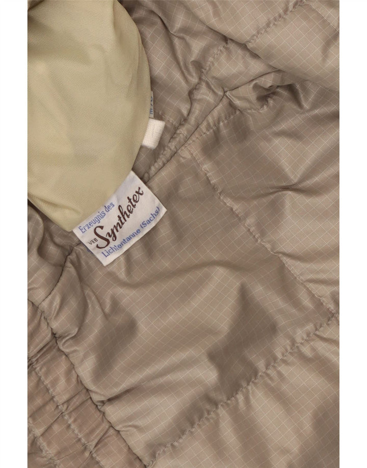 Vintage damska ocieplana kurtka UK 14, syntetyczna, w kolorze średniego niebieskiego Chevron