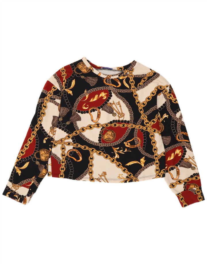 Damska bluzka oversize Zara z abstrakcyjnym wzorem Top UK 10, mała, wielobarwna
