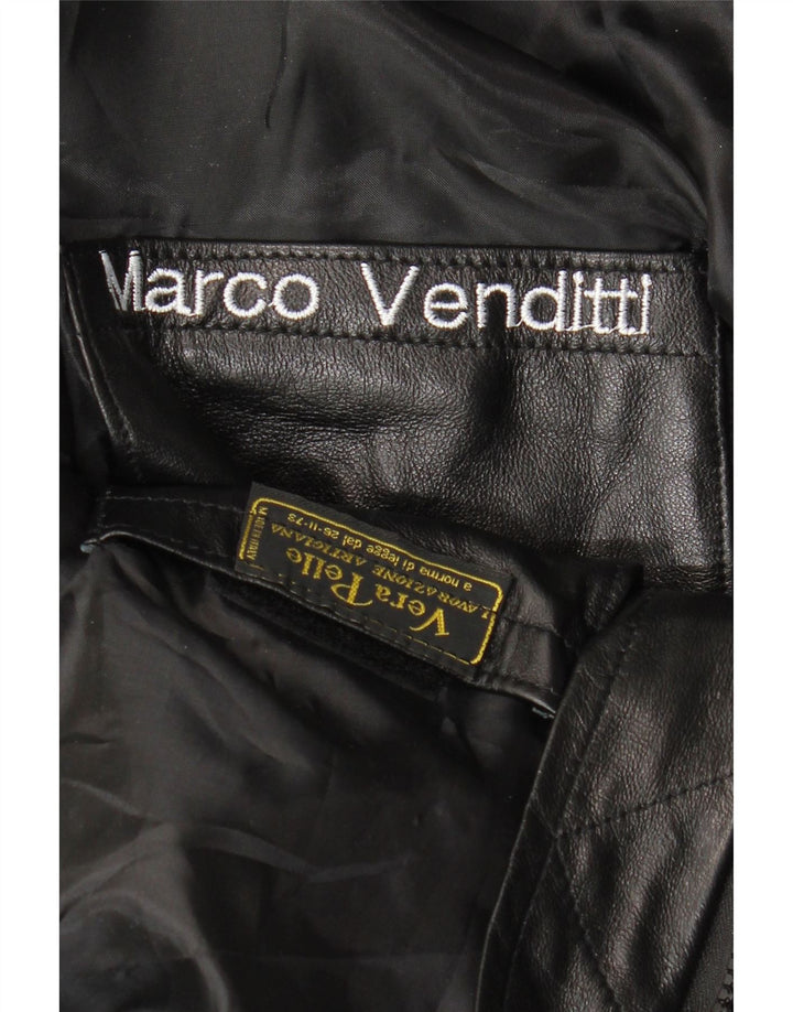 Męska kurtka skórzana VINTAGE UK 36 Mała czarna skóra