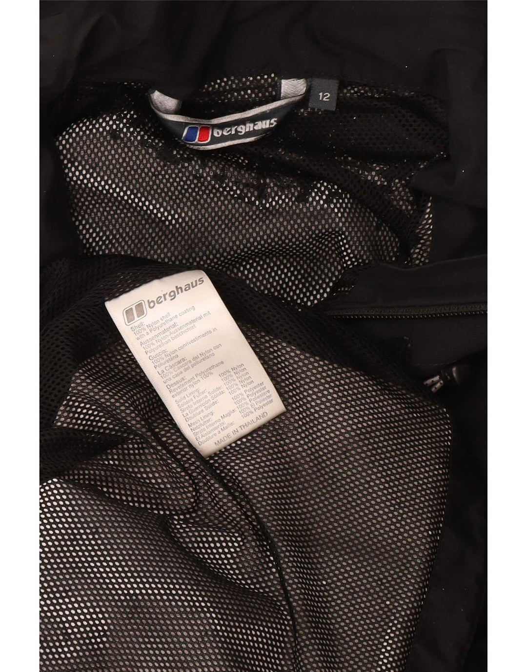 Damska kurtka przeciwdeszczowa z kapturem Berghaus UK 12, średni czarny nylon