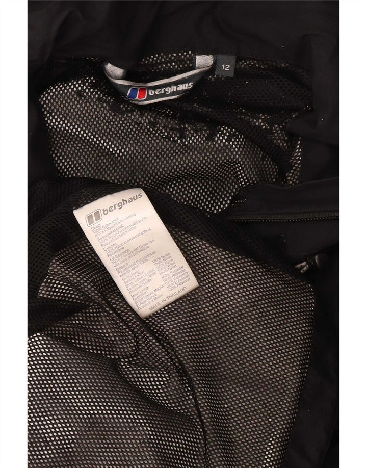 Damska kurtka przeciwdeszczowa z kapturem Berghaus UK 12, średni czarny nylon