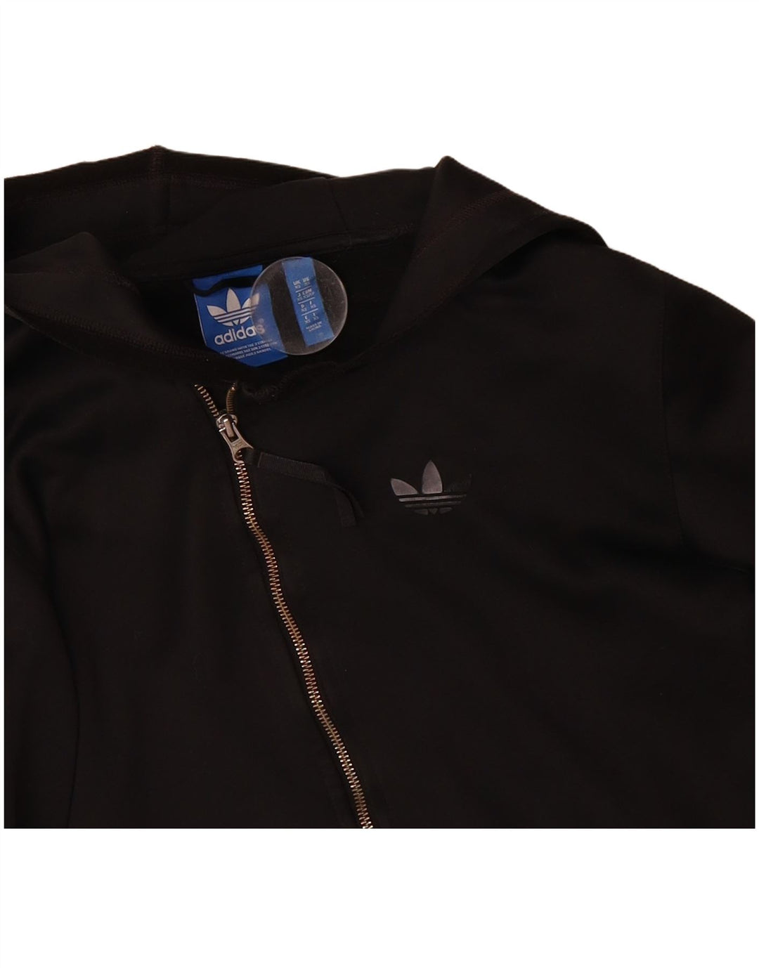 ADIDAS Mens Zip Hoodie Sweater XS Black Polyester