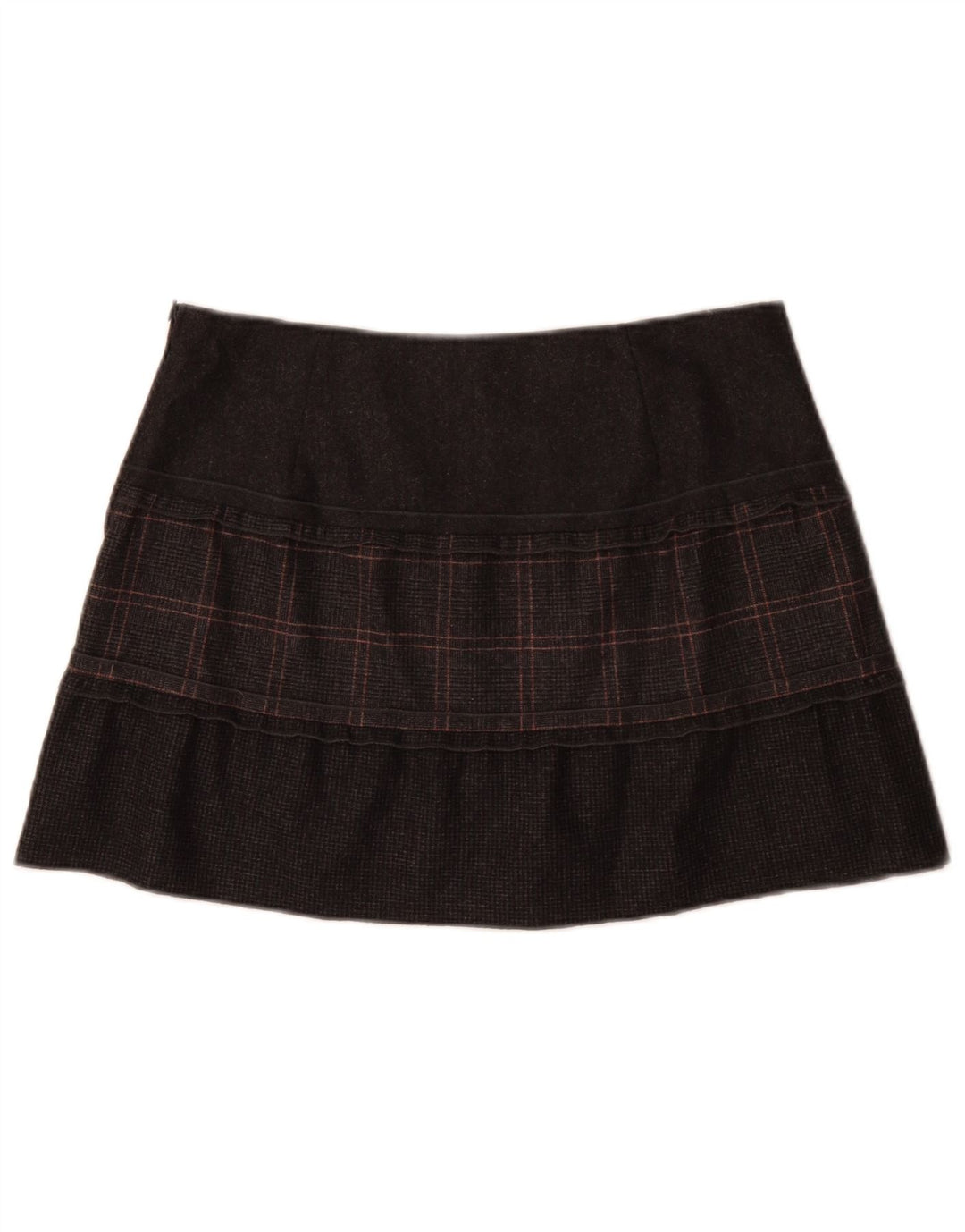 Spódnica damska Benetton IT 44 Medium W30 Szara krata z dziewiczej wełny