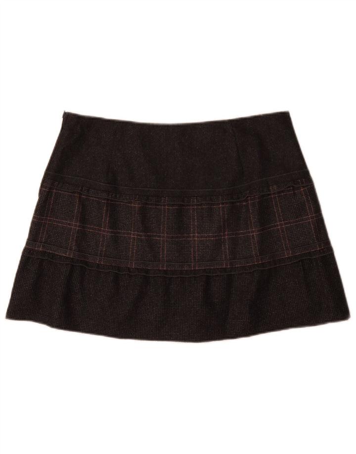 Spódnica damska Benetton IT 44 Medium W30 Szara krata z dziewiczej wełny