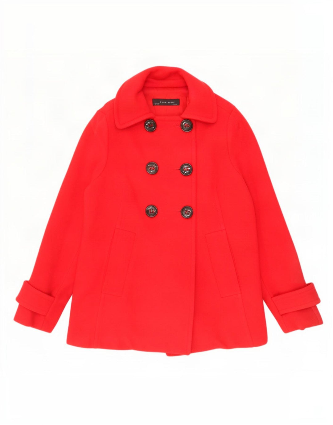 Płaszcz damski Zara Pea Coat UK 10 Small Red Wełna