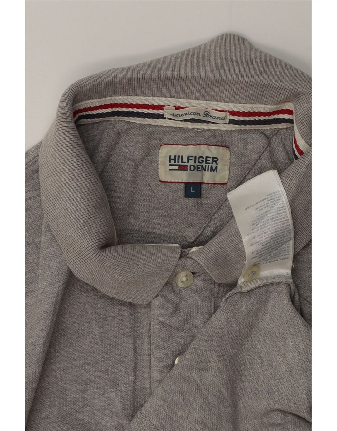 Męska koszulka polo TOMMY HILFIGER, duża, szara, bawełniana