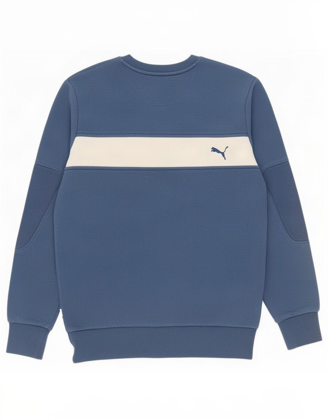 Męska bluza z grafiką Puma, sweter, mały, niebieski, z blokami kolorów
