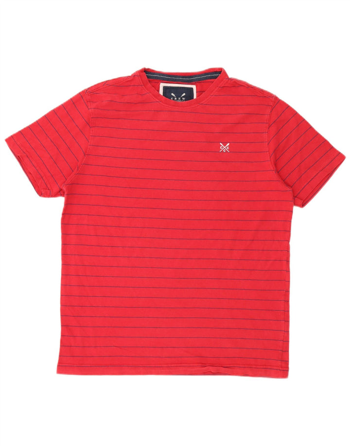 Crew Clothing Męski T-shirt Top, bawełniany, w średnie czerwone paski