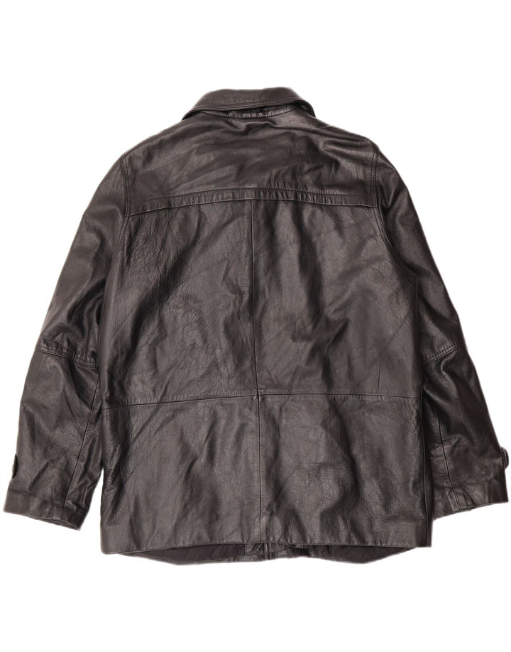 VINTAGE Mens Leather Jacket IT 52 XL Black Leather Vintage Vintage and Second-Hand Vintage from Messina Hembry 