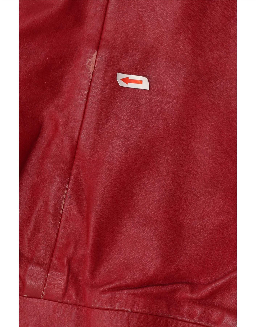 Damska skórzana kurtka bomber w stylu vintage IT 46, duża czerwona