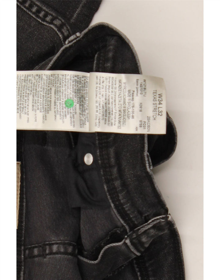Męskie jeansy Wrangler Texas Stretch Straight W34 L32 Czarne bawełniane