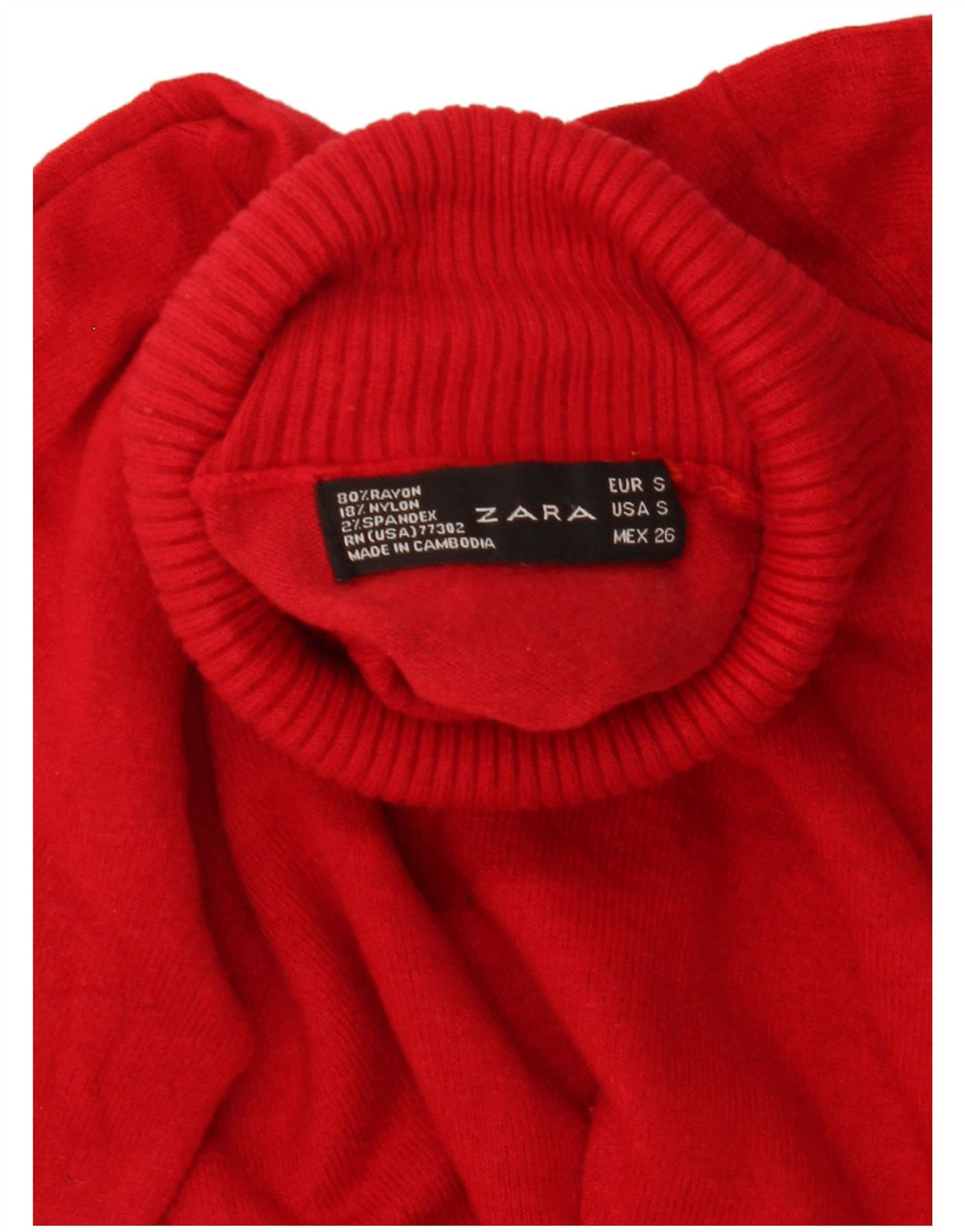 Sweter damski Zara z wywijanym dekoltem UK 10 Small Red