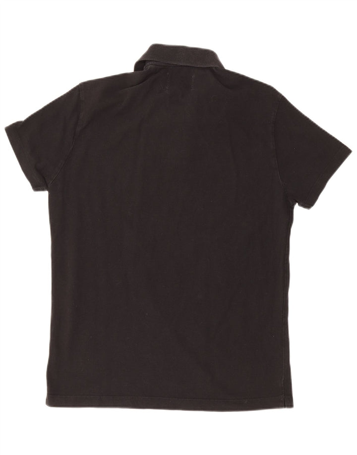REPLAY Mens Graphic Polo Shirt Medium Black Cotton