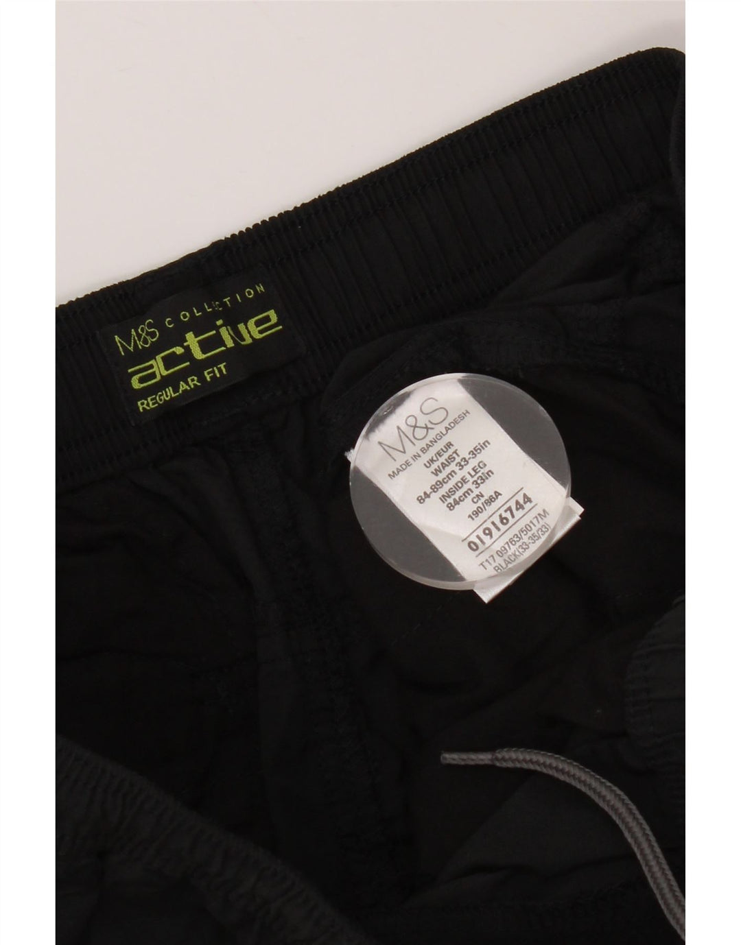 Męskie spodnie chino MARKS & SPENCER o regularnym kroju W33 L33 Czarna bawełna