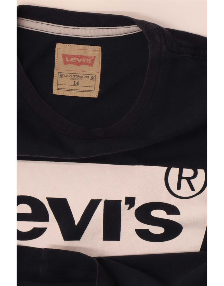 Chłopięcy T-shirt Levi's Regular z grafiką, 13-14 lat, granatowe logo