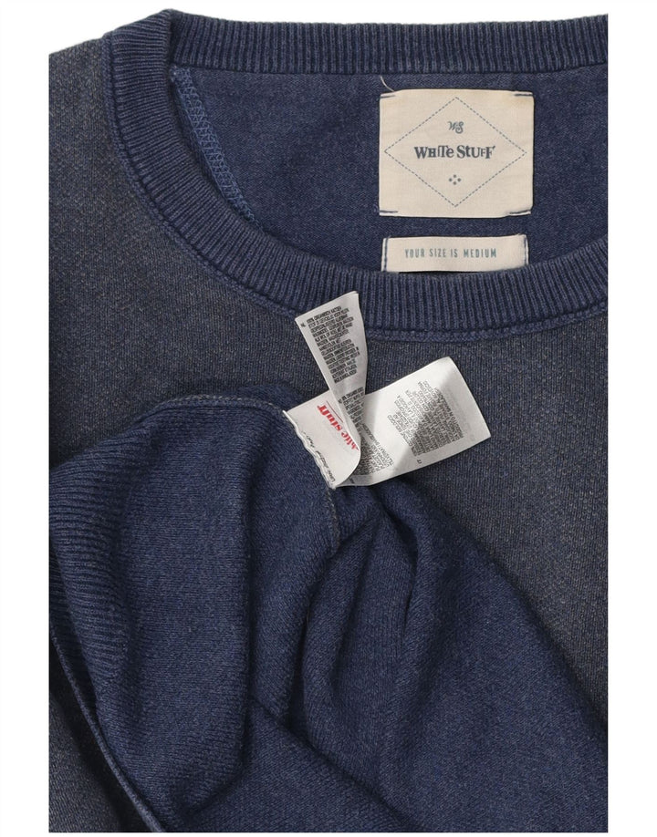 Męski sweter z okrągłym dekoltem White Stuff, średni granatowy, bawełniany