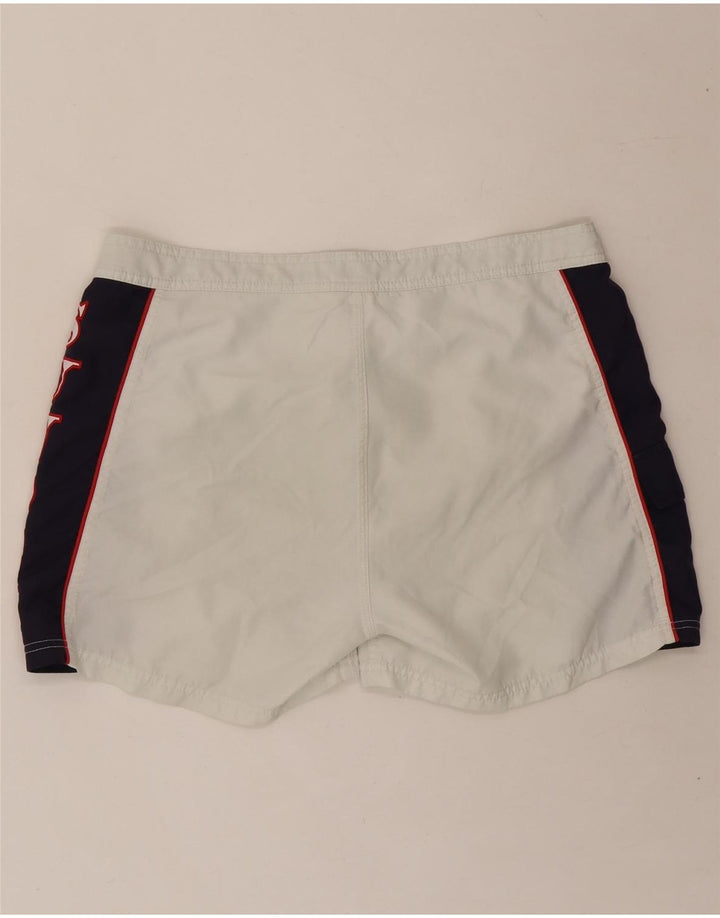 SUNDEK Mens Graphic Swimming Shorts Large  Off White Colourblock Polyester Vintage Sundek and Second-Hand Sundek from Messina Hembry 