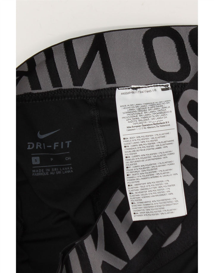 Damskie legginsy Nike Dri Fit Graphic UK 8, małe, czarne, poliestrowe