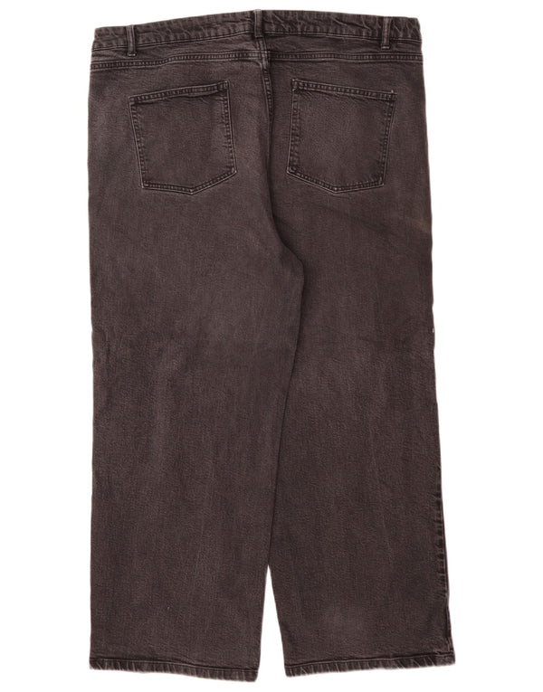 Marks & Spencer Damskie jeansy z szeroką nogawką z wysokim stanem UK 22 3XL W44 L29 Szare
