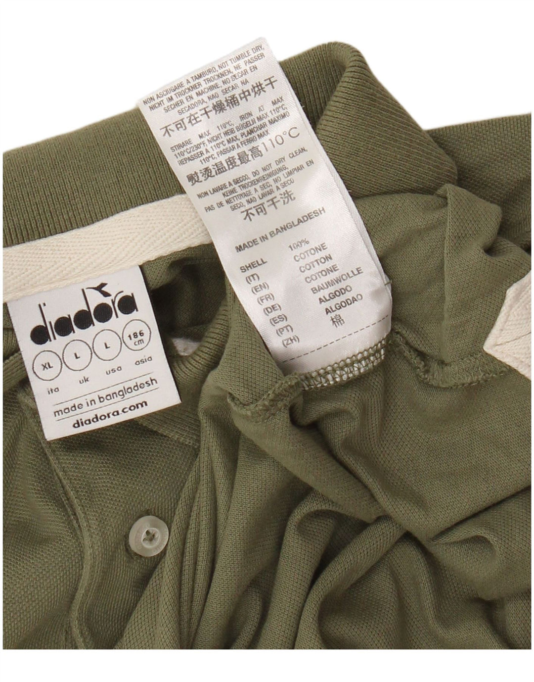Męska koszulka polo Diadora, duża, bawełniana khaki