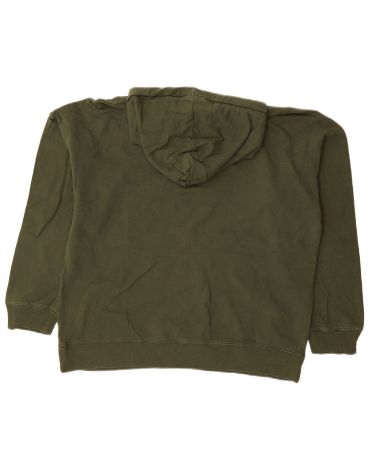 CALVIN KLEIN Damski sweter oversize z kapturem i grafiką, UK 16, duży khaki