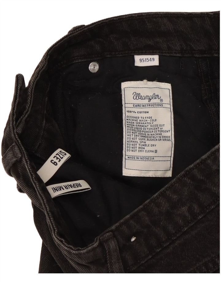 Wrangler Damska mini spódniczka dżinsowa US 9 Medium W27 Czarna bawełna