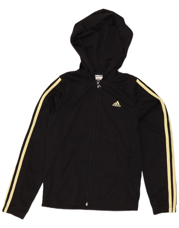 Damska kurtka dresowa z kapturem Adidas UK 8 Mały czarny poliester
