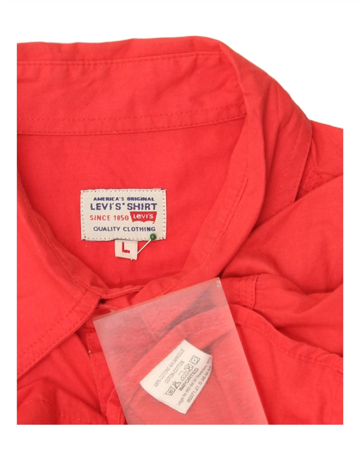 Koszula męska z krótkim rękawem Levi's, duża, czerwona, bawełniana