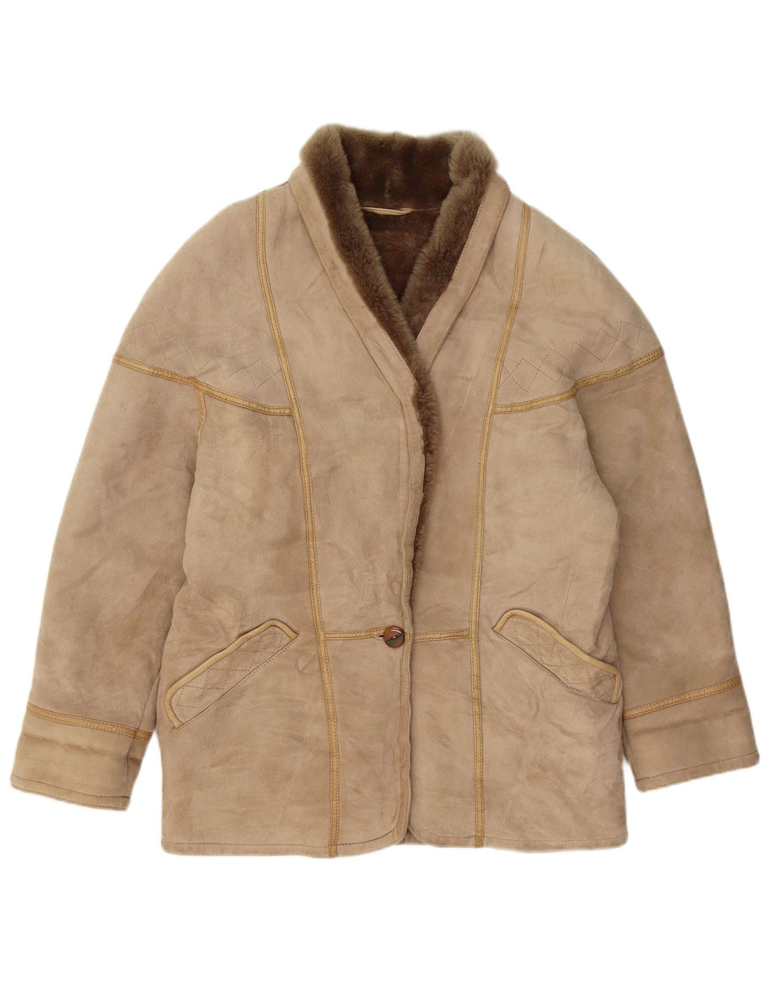 Kurtka damska CONBIPEL Shearling UK 16 Large Beżowa kurtka Shearling