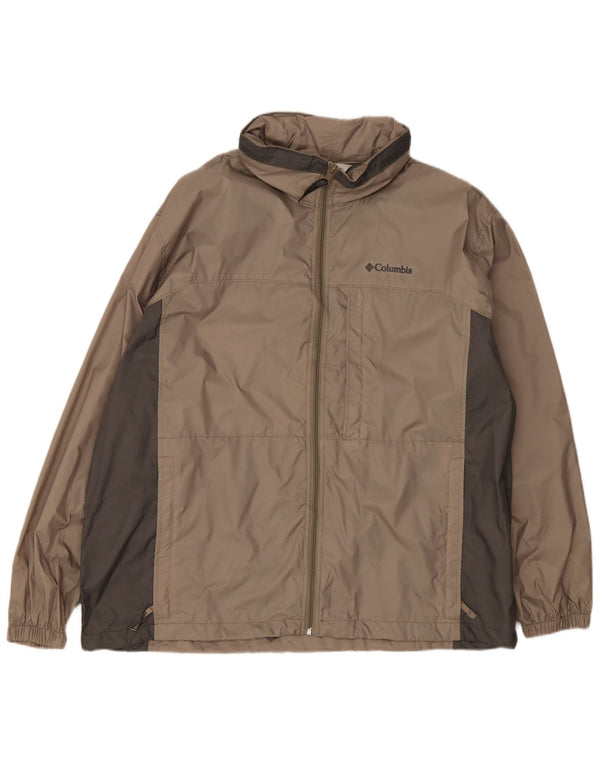 Męska kurtka przeciwdeszczowa Columbia UK 42 XL Szary nylon z blokami kolorów