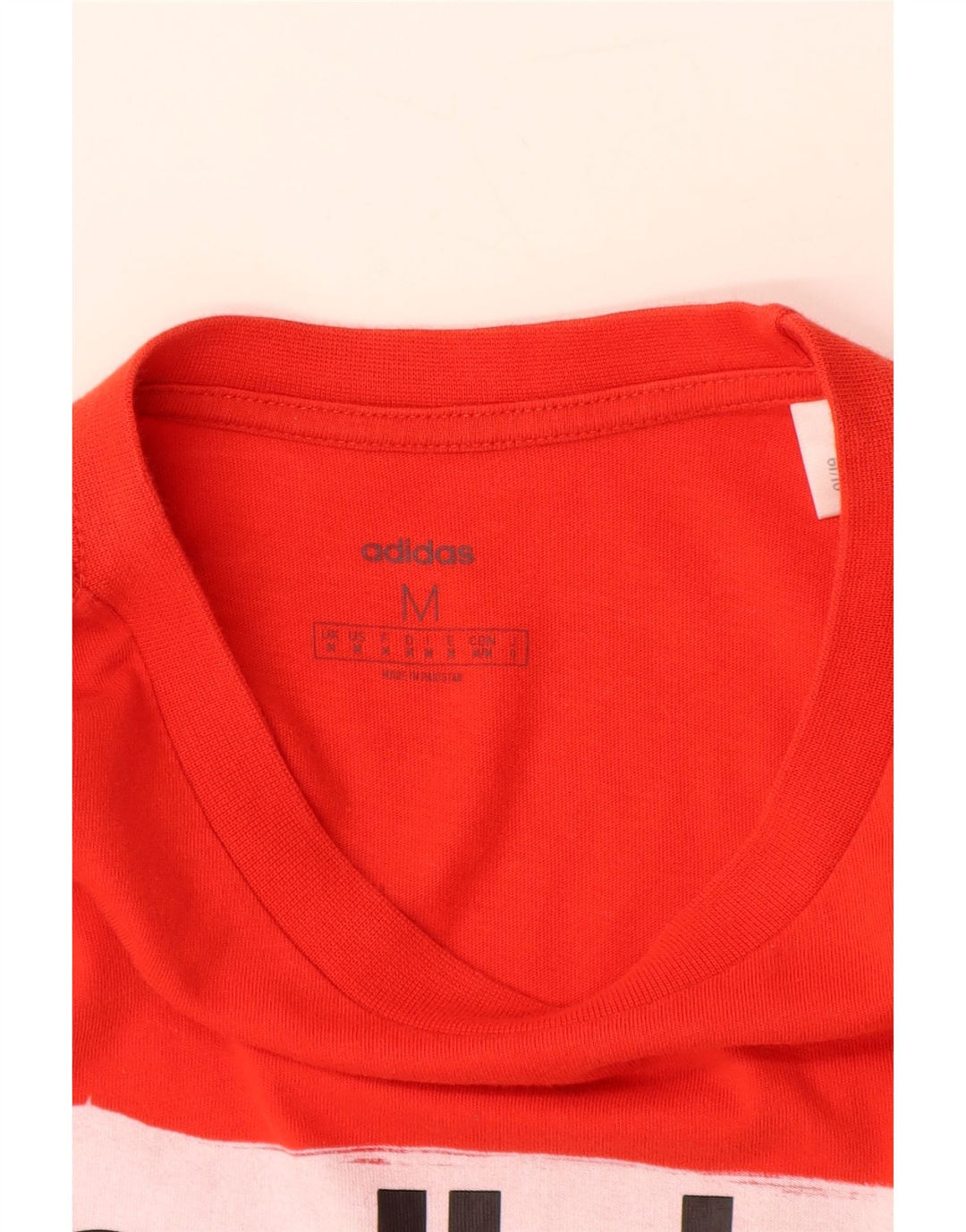 Męska koszulka z grafiką ADIDAS, bawełniana, średnia czerwona