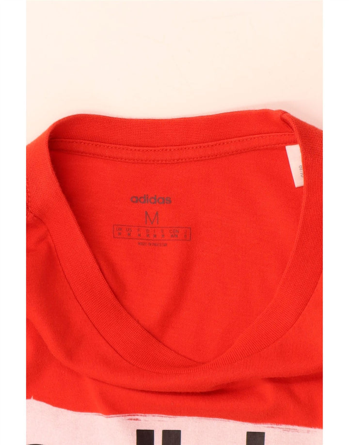 Męska koszulka z grafiką ADIDAS, bawełniana, średnia czerwona