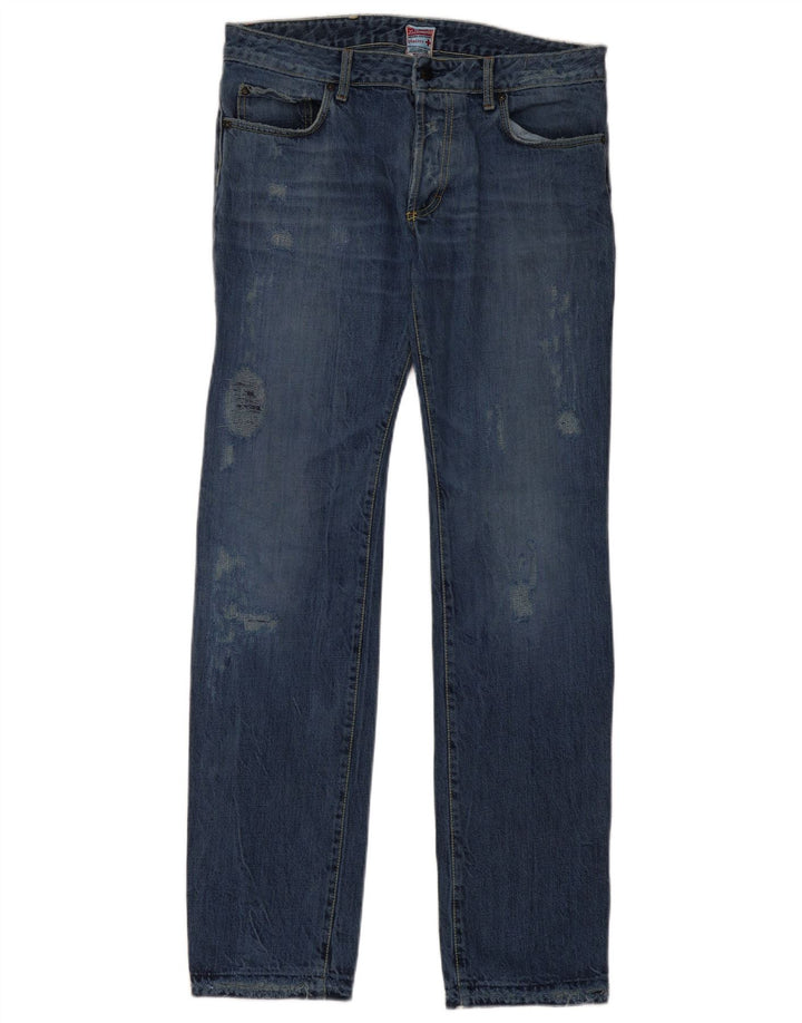 Damskie jeansy Zu Elements w trudnej sytuacji W32 L35, niebieska bawełna
