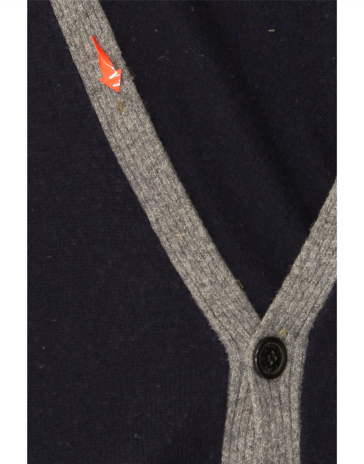 HENRY COTTONS Męski sweter rozpinany XL, granatowy, z blokami kolorów