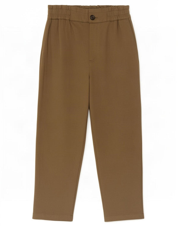 Zara Womens High Waist Cropped Trousers Large W30 L25 Khaki Viscose