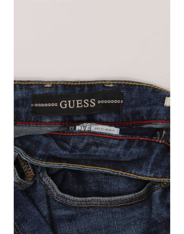 Męskie jeansy Guess w trudnej sytuacji, proste, W33 L32, niebieskie