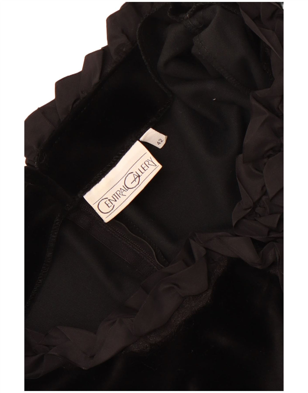 Damska sukienka maxi z falbaną w stylu vintage IT 42, średnia czerń