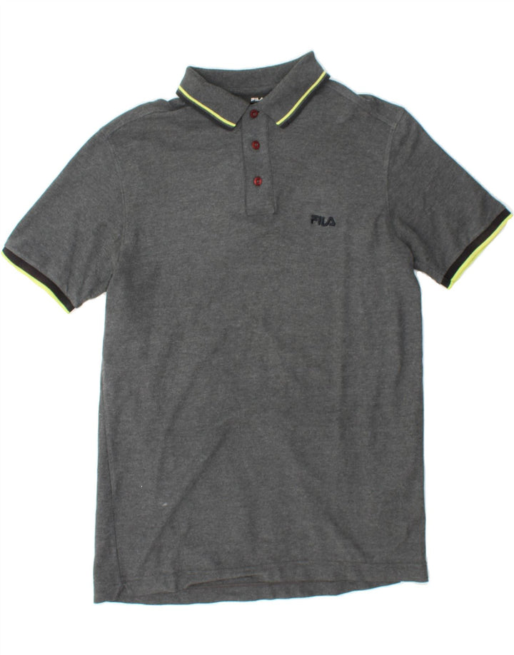 FILA Mens Polo Shirt Medium Grey Cotton Vintage Fila and Second-Hand Fila from Messina Hembry 