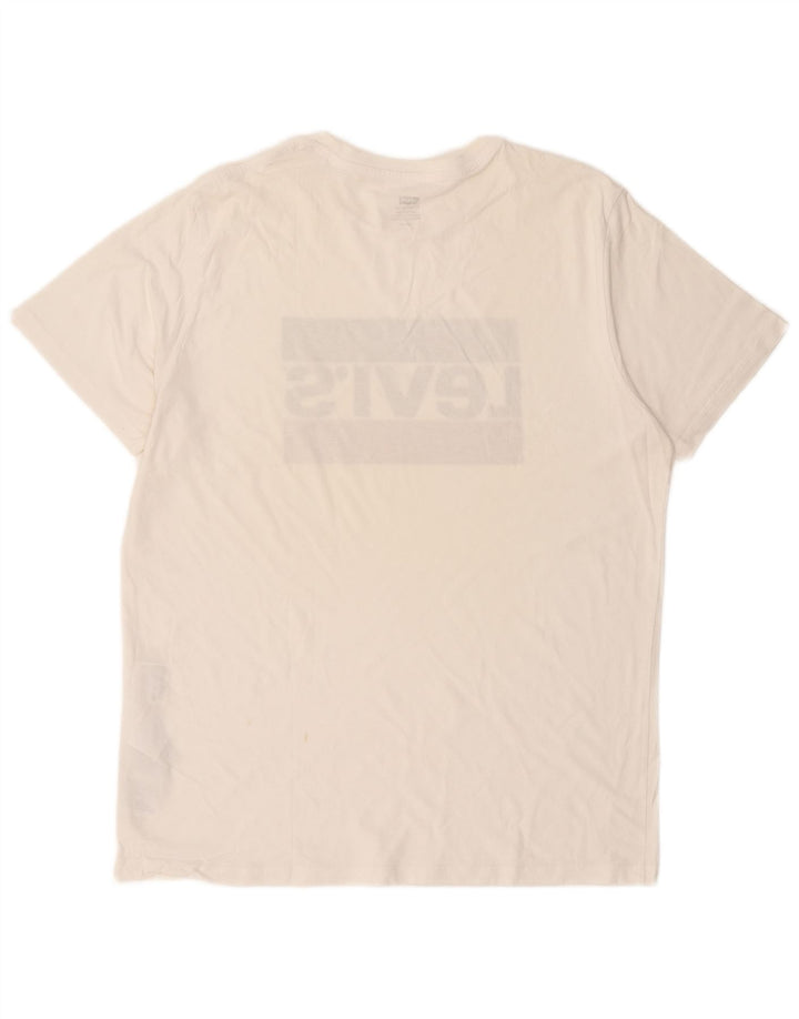 Męski T-shirt z grafiką LEVI'S, duży, biały, bawełniany