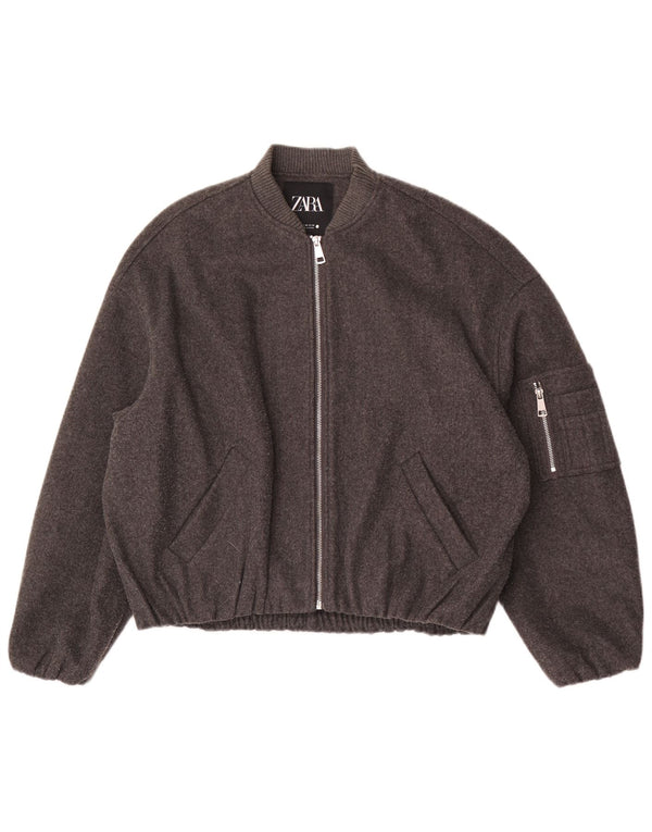 Damska kurtka bomberka oversize Zara UK 6 2XS, szary poliester