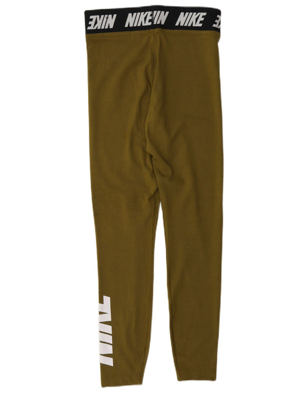 Damskie legginsy Nike Graphic UK 10, małe, bawełniane w kolorze khaki
