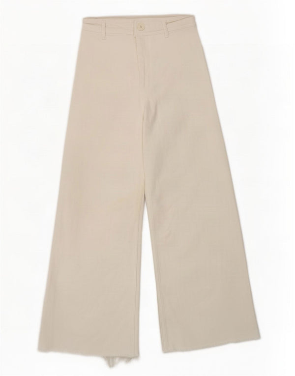 Damskie proste dżinsy Zara The Marine z wysokim stanem EU 34 2XS W24 L27 Białe