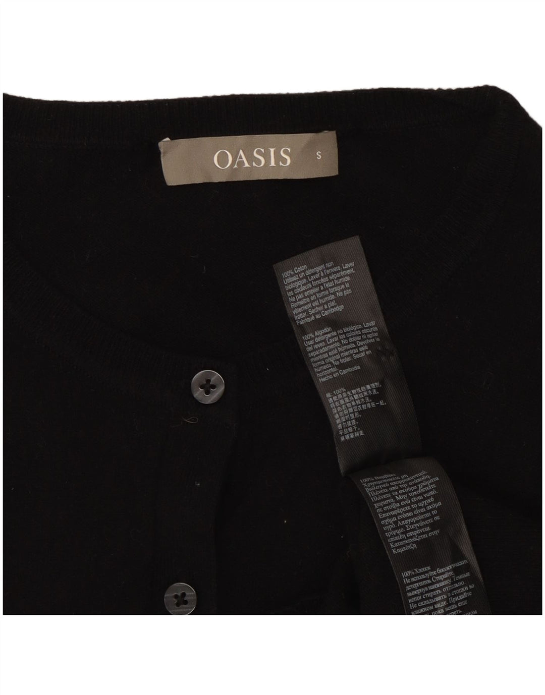 Sweter damski Oasis, UK 8, mały, czarny, bawełniany